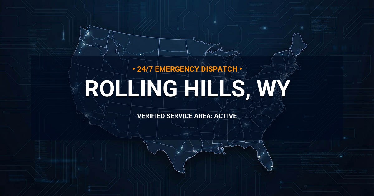 Emergency Plumbing Dispatch Map for Plumbing Services: Rolling Hills, WY