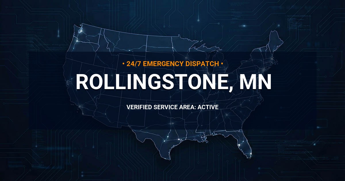 Emergency Plumbing Dispatch Map for Plumbing Services: Rollingstone, MN