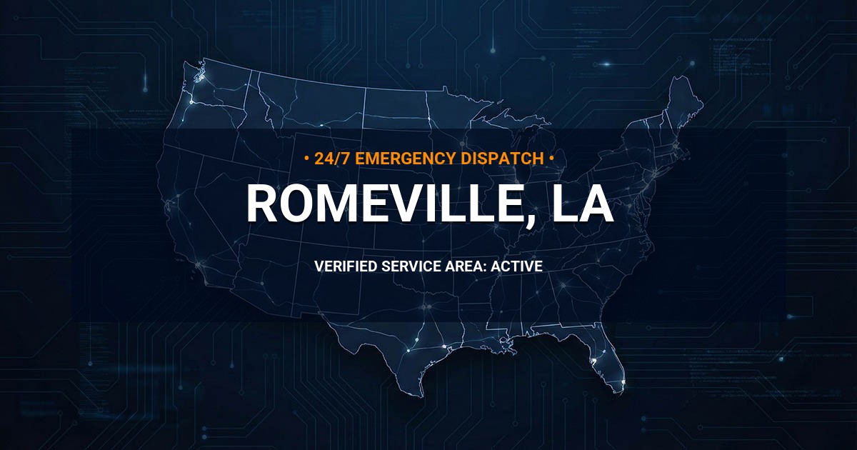 Emergency Plumbing Dispatch Map for Plumbing Services: Romeville, LA