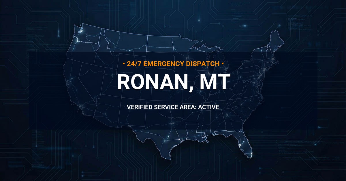 Emergency Plumbing Dispatch Map for Plumbing Services: Ronan, MT