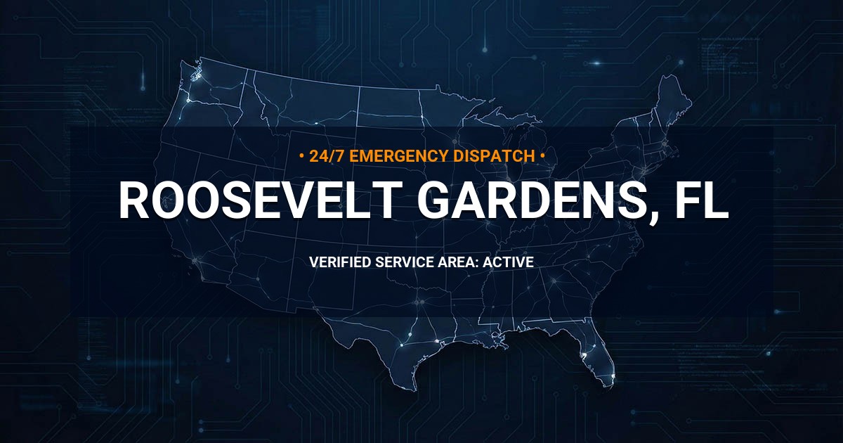 Emergency Plumbing Dispatch Map for Plumbing Services: Roosevelt Gardens, FL
