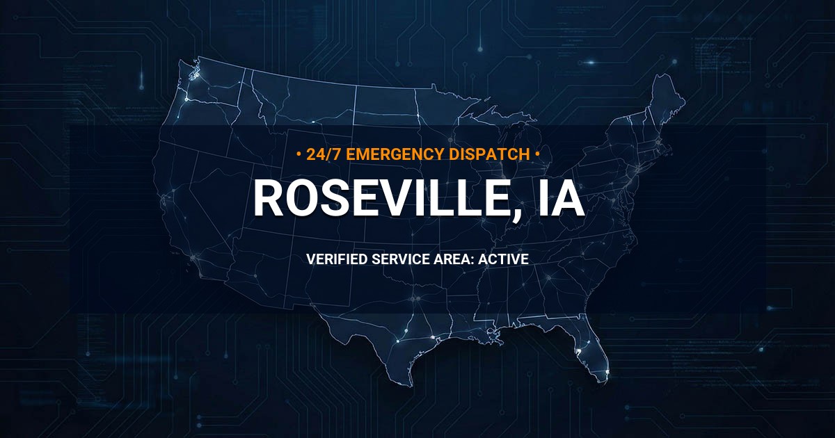 Emergency Plumbing Dispatch Map for Plumbing Services: Roseville, IA