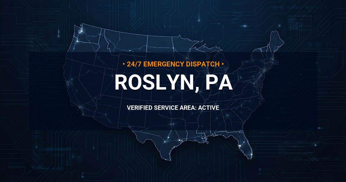 Emergency Plumbing Dispatch Map for Plumbing Services: Roslyn, PA