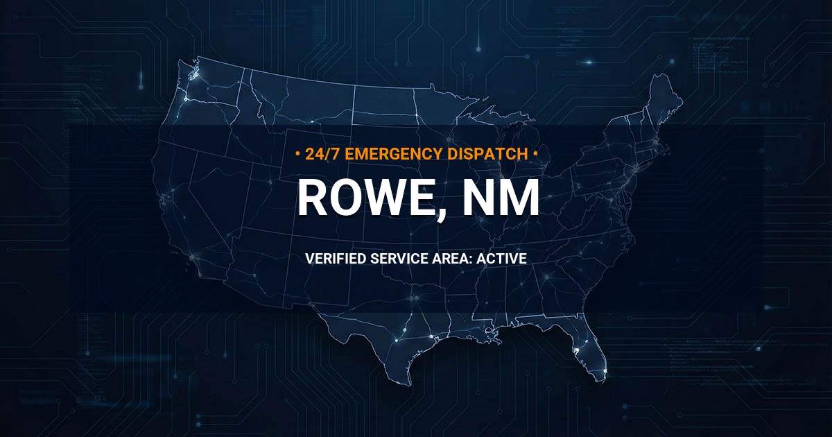 Emergency Plumbing Dispatch Map for Plumbing Services: Rowe, NM