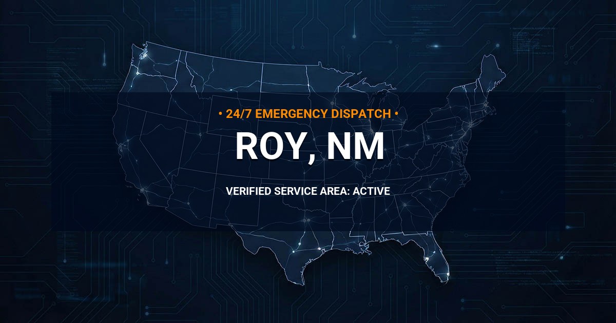 Emergency Plumbing Dispatch Map for Plumbing Services: Roy, NM
