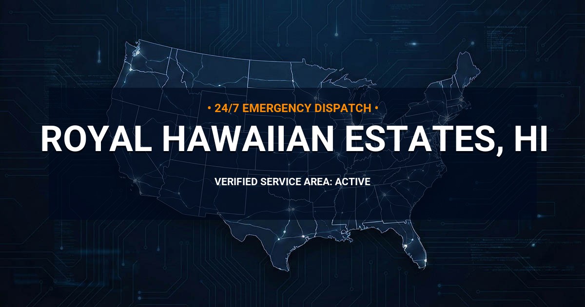 Emergency Plumbing Dispatch Map for Plumbing Services: Royal Hawaiian Estates, HI