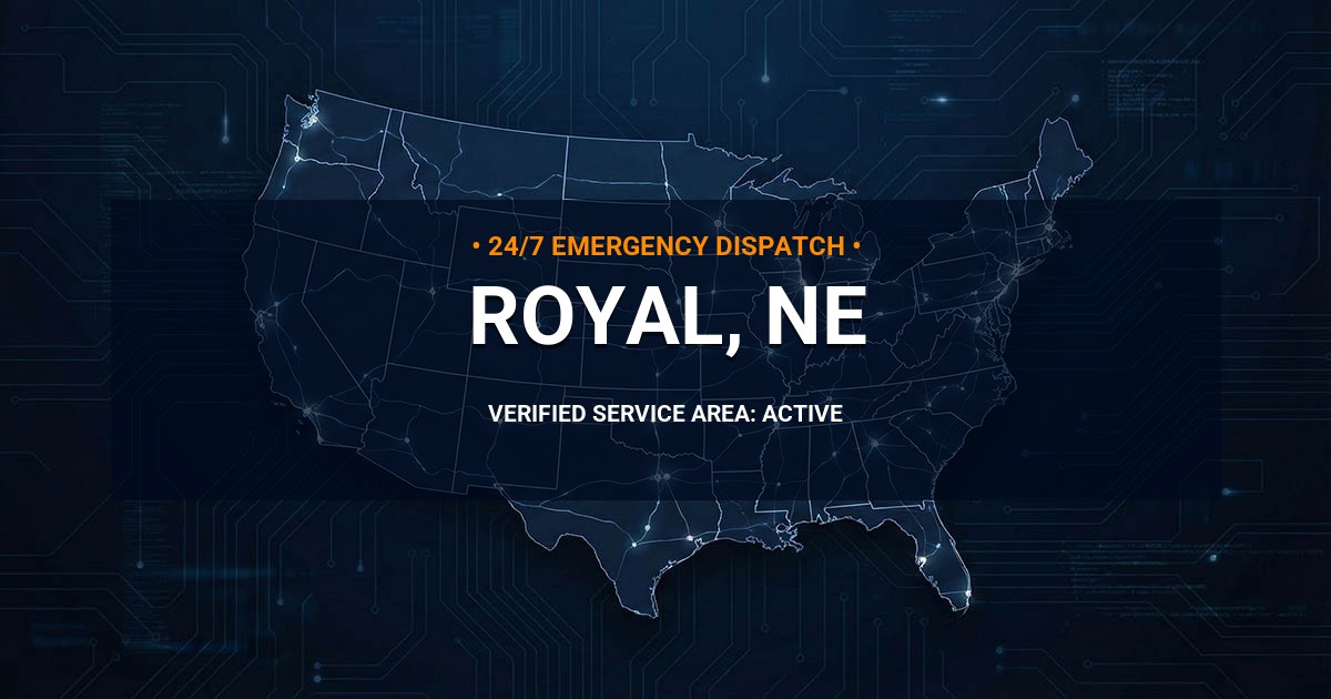 Emergency Plumbing Dispatch Map for Plumbing Services: Royal, NE