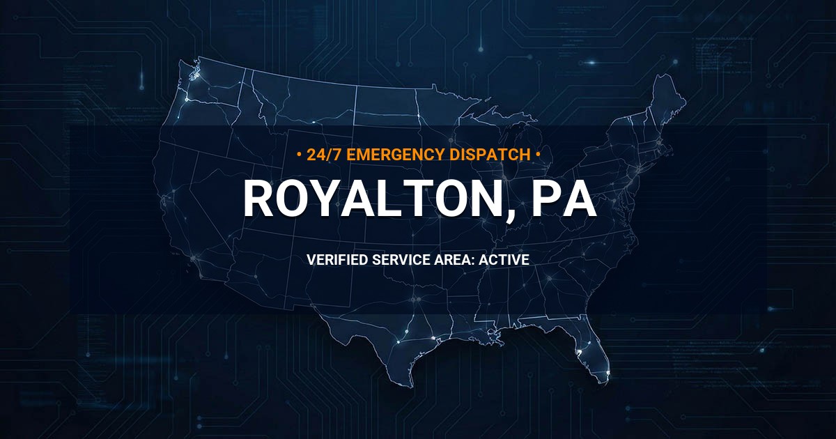 Emergency Plumbing Dispatch Map for Plumbing Services: Royalton, PA