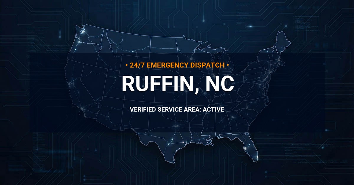 Emergency Plumbing Dispatch Map for Plumbing Services: Ruffin, NC