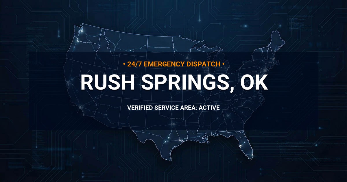 Emergency Plumbing Dispatch Map for Plumbing Services: Rush Springs, OK