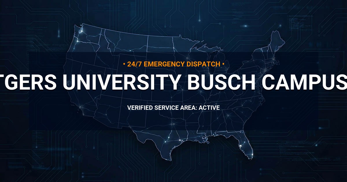 Emergency Plumbing Dispatch Map for Plumbing Services: Rutgers University-Busch Campus, NJ