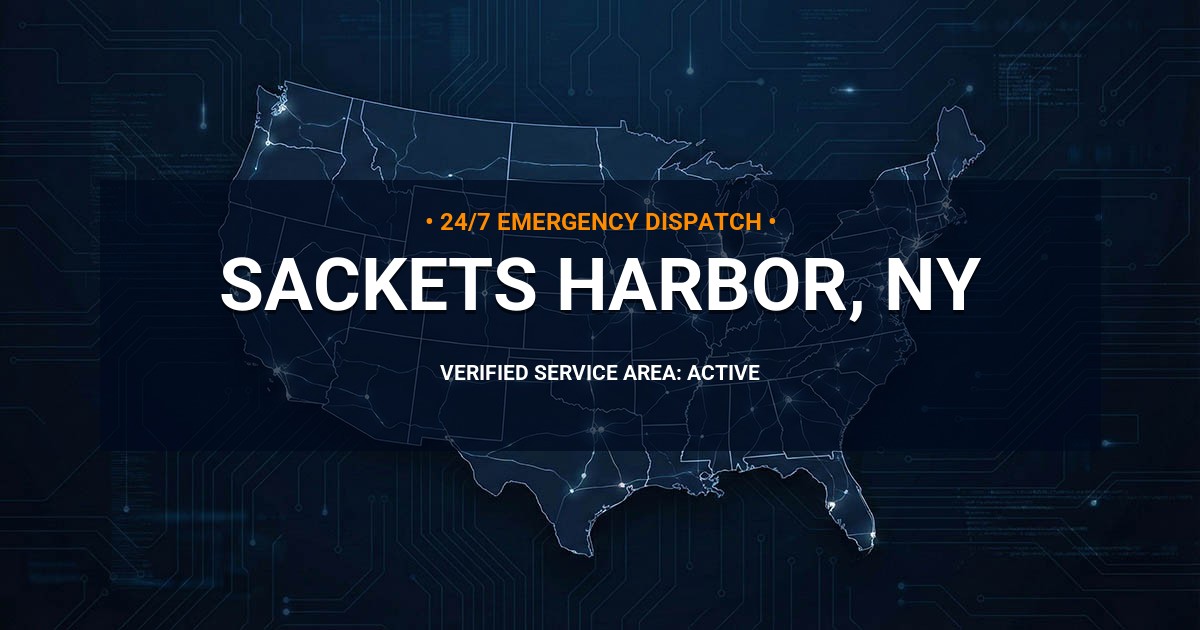 Emergency Plumbing Dispatch Map for Plumbing Services: Sackets Harbor, NY