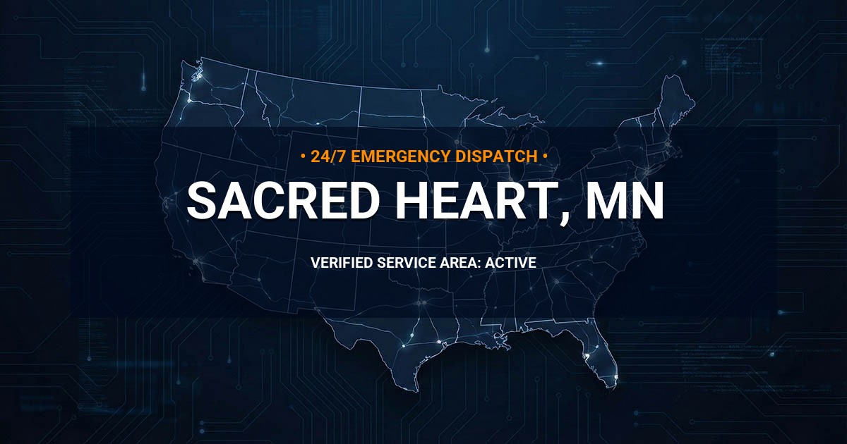 Emergency Plumbing Dispatch Map for Plumbing Services: Sacred Heart, MN