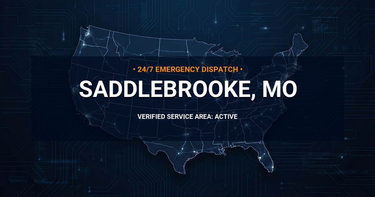 Emergency Plumbing Dispatch Map for Plumbing Services: Saddlebrooke, MO