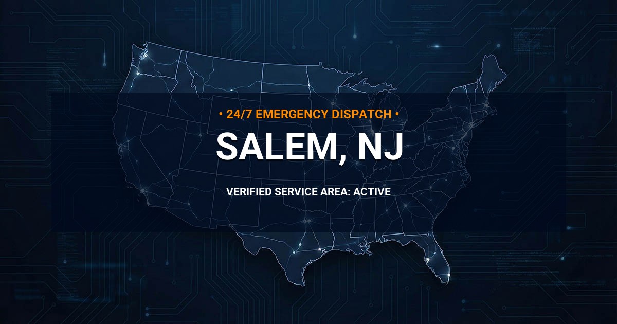 Emergency Plumbing Dispatch Map for Plumbing Services: Salem, NJ