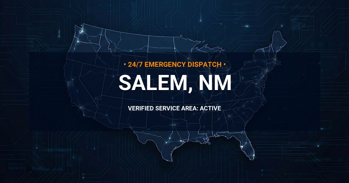 Emergency Plumbing Dispatch Map for Plumbing Services: Salem, NM