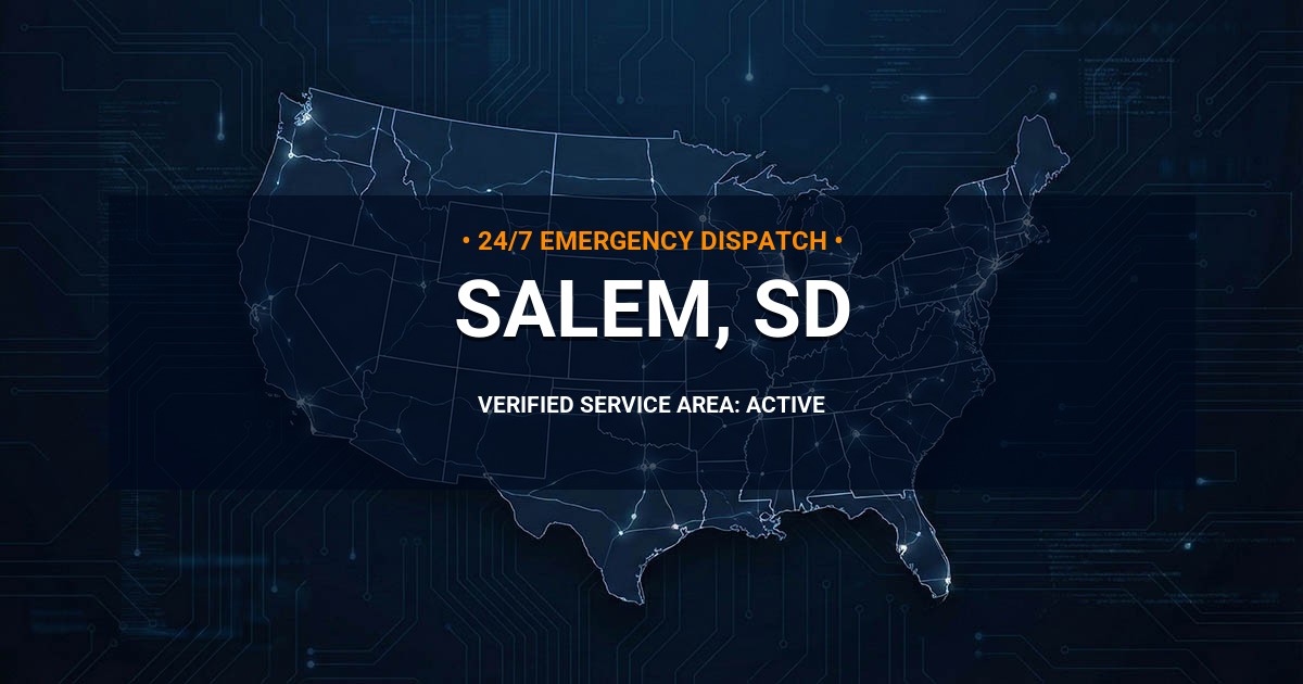 Emergency Plumbing Dispatch Map for Plumbing Services: Salem, SD
