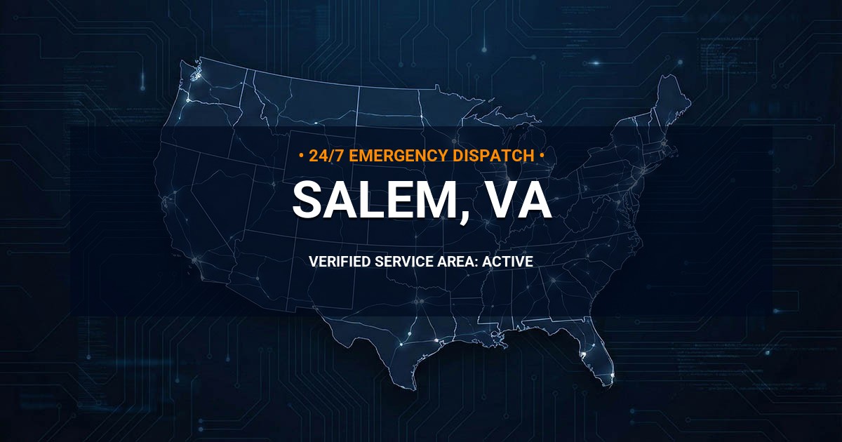 Emergency Plumbing Dispatch Map for Plumbing Services: Salem, VA