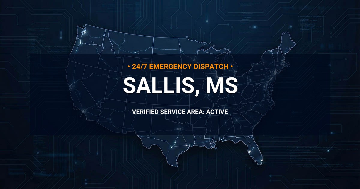 Emergency Plumbing Dispatch Map for Plumbing Services: Sallis, MS