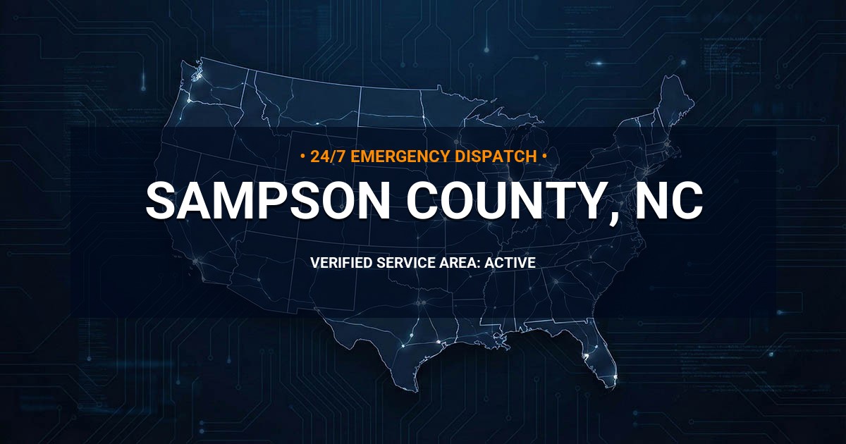 Emergency Plumbing Dispatch Map for Sampson County Plumbing Logistics