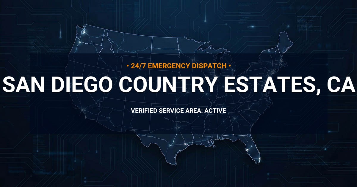 Emergency Plumbing Dispatch Map for Plumbing Services: San Diego Country Estates, CA
