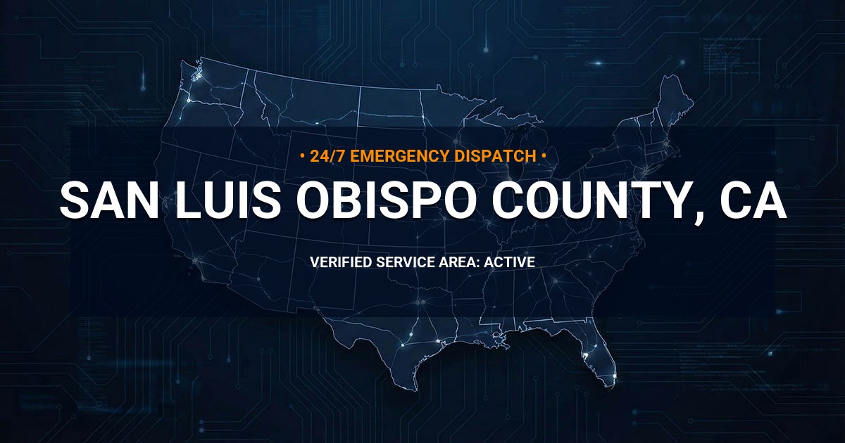 Emergency Plumbing Dispatch Map for San Luis Obispo County Plumbing Logistics