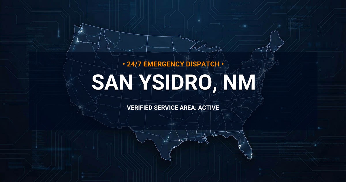 Emergency Plumbing Dispatch Map for Plumbing Services: San Ysidro, NM