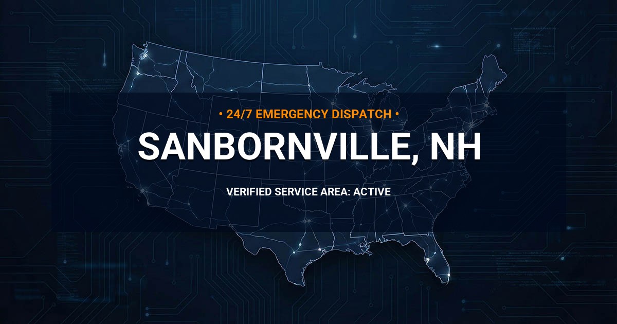 Emergency Plumbing Dispatch Map for Plumbing Services: Sanbornville, NH
