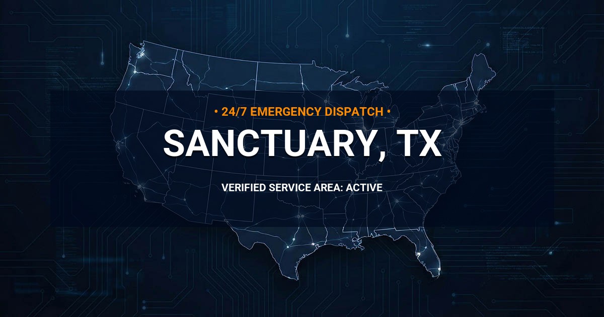 Emergency Plumbing Dispatch Map for Plumbing Services: Sanctuary, TX