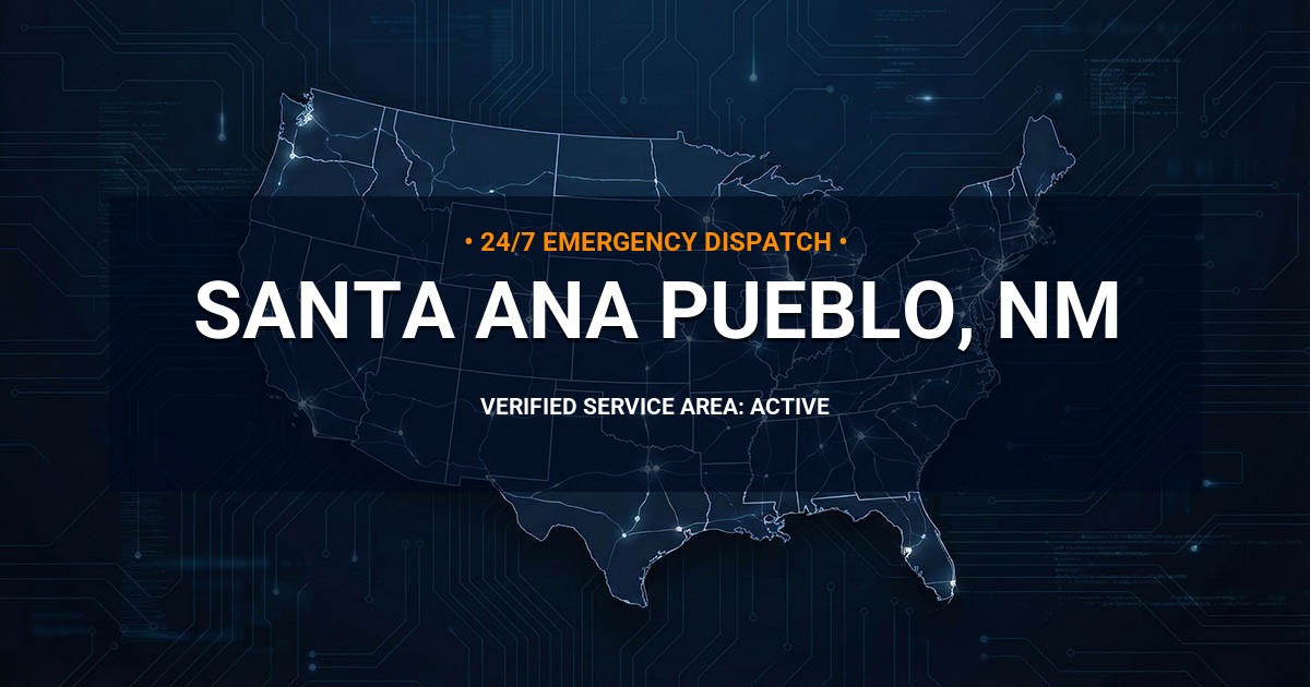 Emergency Plumbing Dispatch Map for Plumbing Services: Santa Ana Pueblo, NM