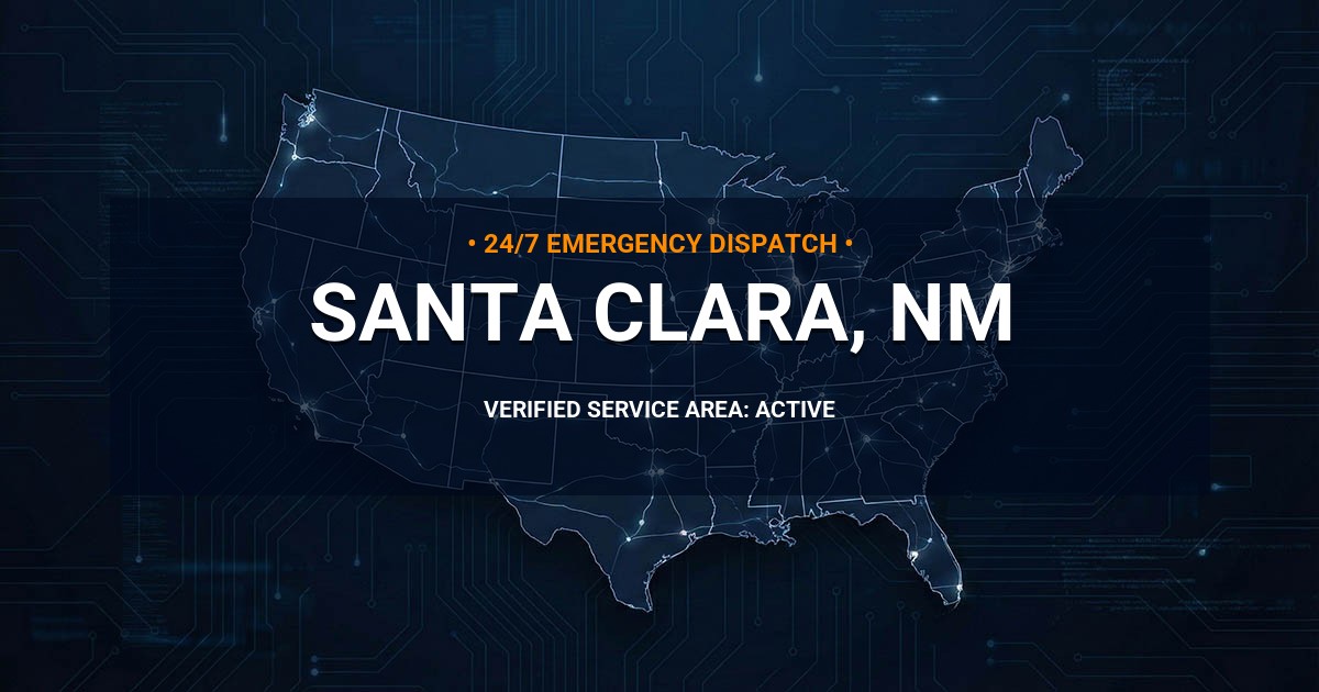 Emergency Plumbing Dispatch Map for Plumbing Services: Santa Clara, NM