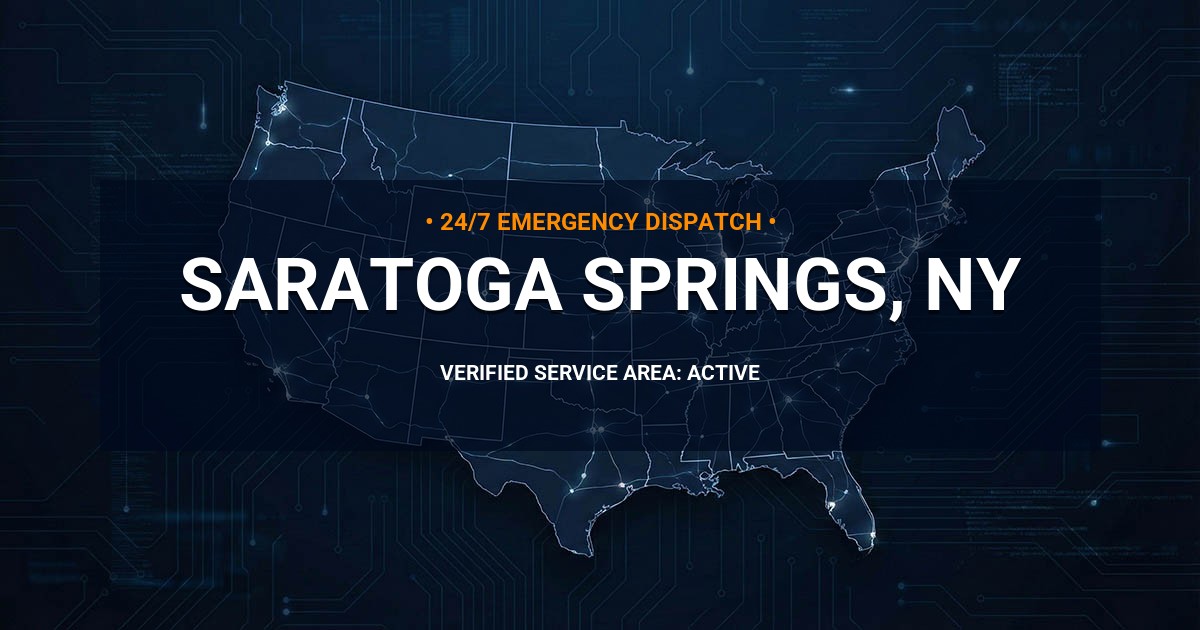 Emergency Plumbing Dispatch Map for Plumbing Services: Saratoga Springs, NY