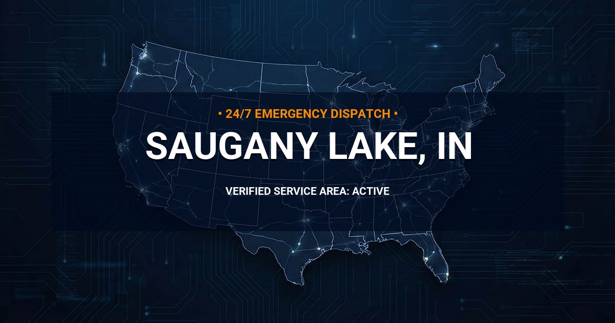 Emergency Plumbing Dispatch Map for Plumbing Services: Saugany Lake, IN
