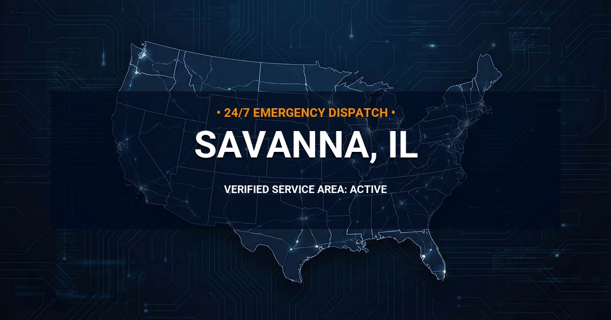 Emergency Plumbing Dispatch Map for Plumbing Services: Savanna, IL
