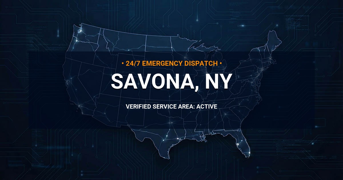 Emergency Plumbing Dispatch Map for Plumbing Services: Savona, NY
