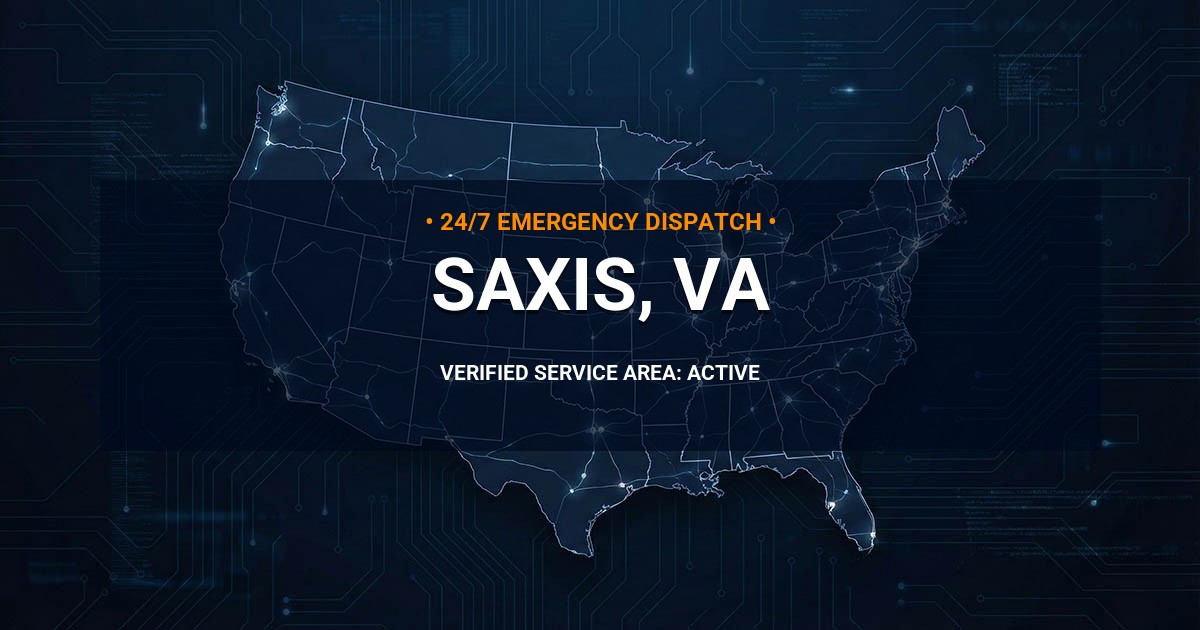 Emergency Plumbing Dispatch Map for Plumbing Services: Saxis, VA