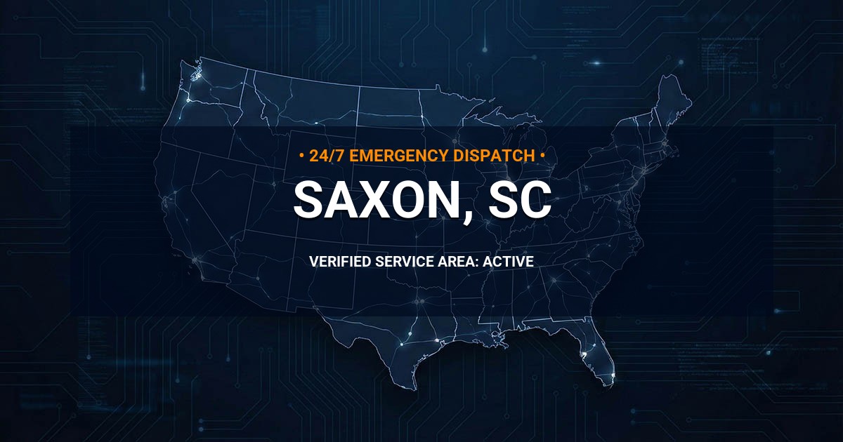 Emergency Plumbing Dispatch Map for Plumbing Services: Saxon, SC