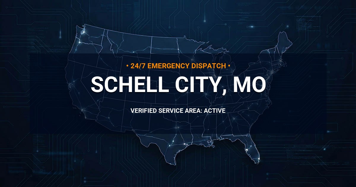 Emergency Plumbing Dispatch Map for Plumbing Services: Schell City, MO