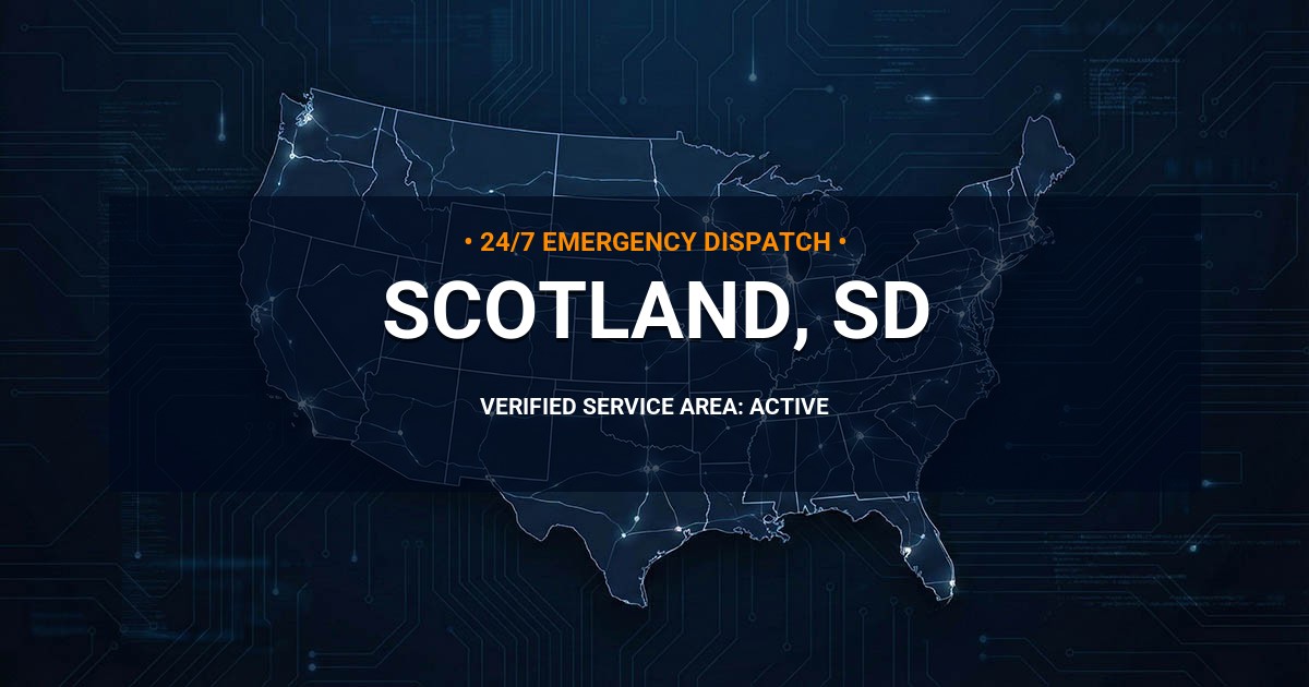 Emergency Plumbing Dispatch Map for Plumbing Services: Scotland, SD