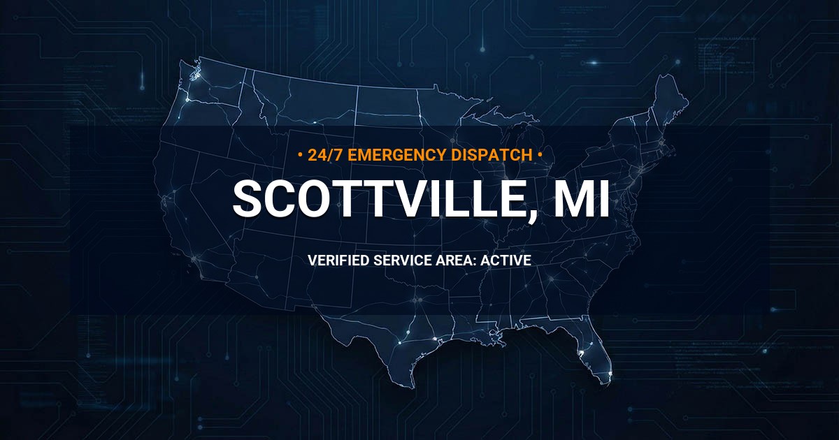 Emergency Plumbing Dispatch Map for Plumbing Services: Scottville, MI