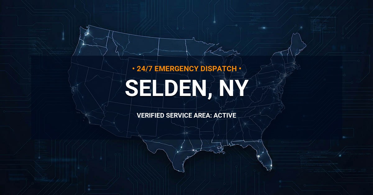 Emergency Plumbing Dispatch Map for Plumbing Services: Selden, NY