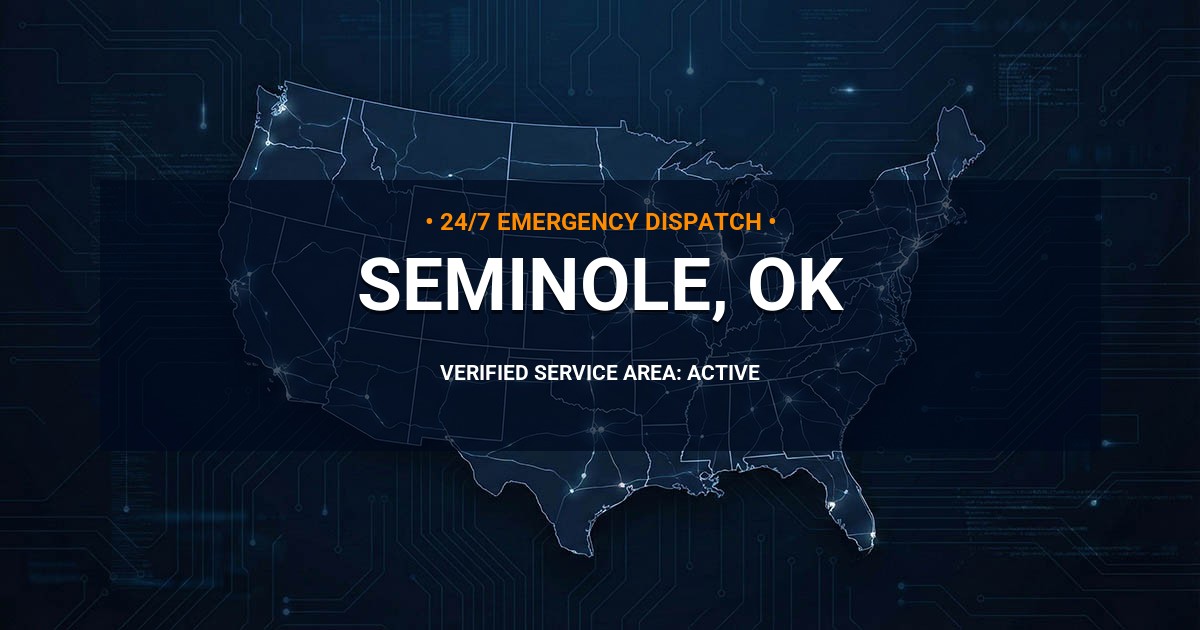 Emergency Plumbing Dispatch Map for Plumbing Services: Seminole, OK