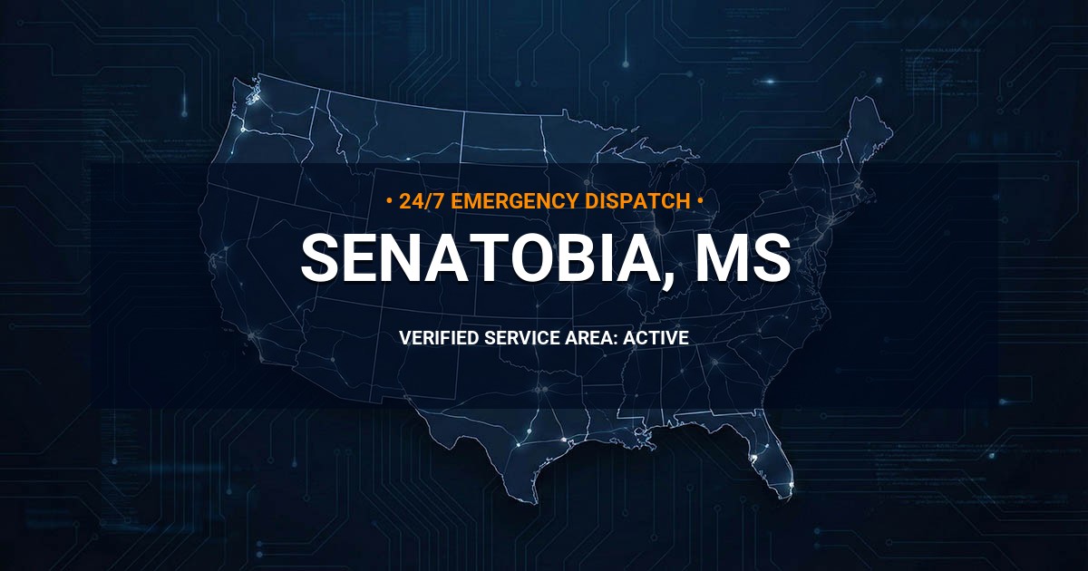 Emergency Plumbing Dispatch Map for Plumbing Services: Senatobia, MS
