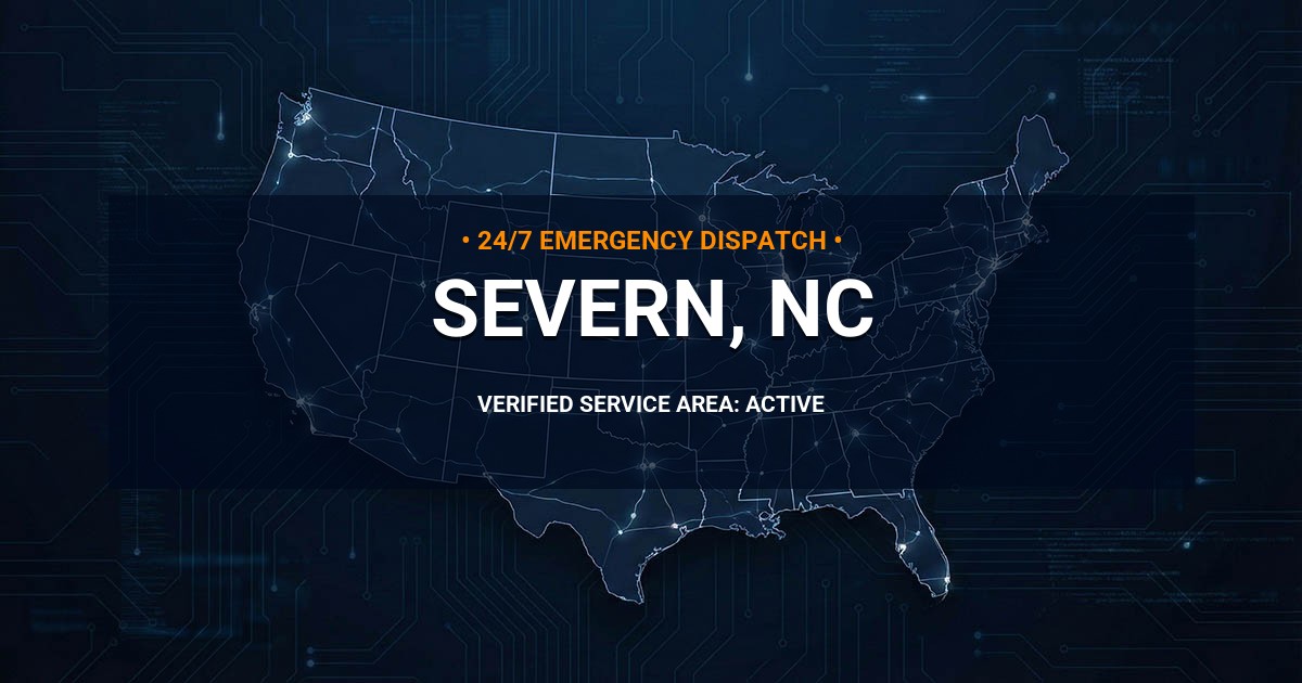 Emergency Plumbing Dispatch Map for Plumbing Services: Severn, NC
