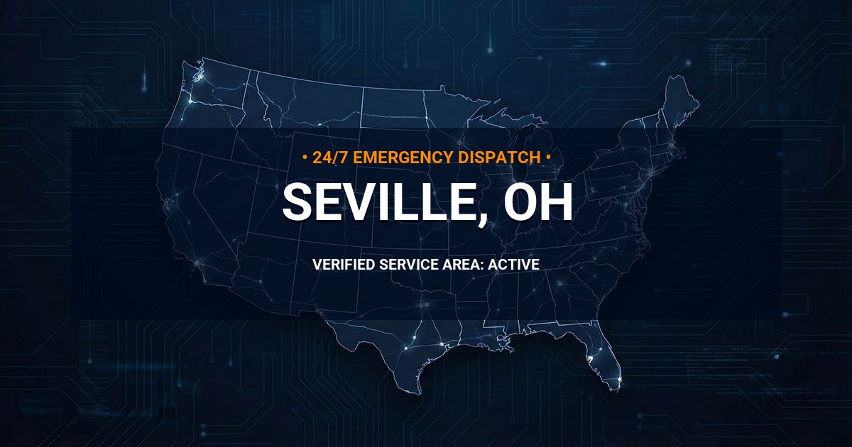 Emergency Plumbing Dispatch Map for Plumbing Services: Seville, OH