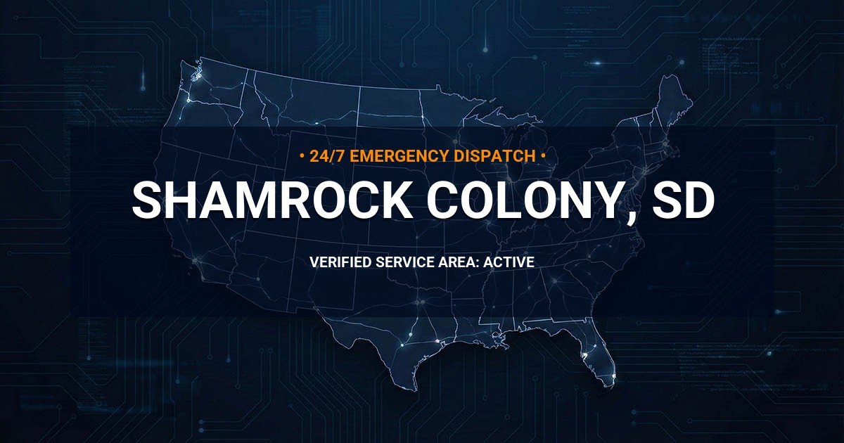 Emergency Plumbing Dispatch Map for Plumbing Services: Shamrock Colony, SD