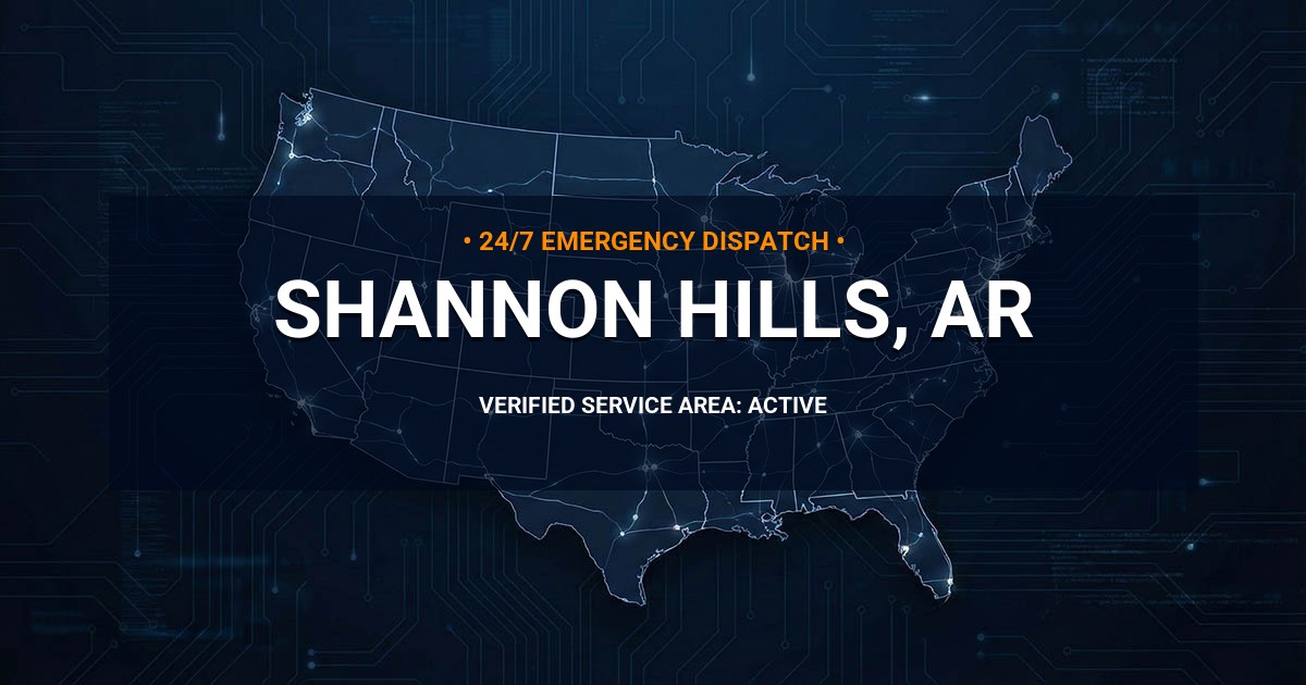Emergency Plumbing Dispatch Map for Plumbing Services: Shannon Hills, AR