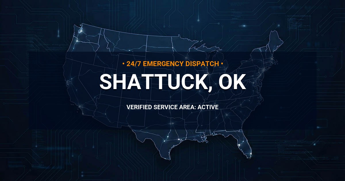 Emergency Plumbing Dispatch Map for Plumbing Services: Shattuck, OK