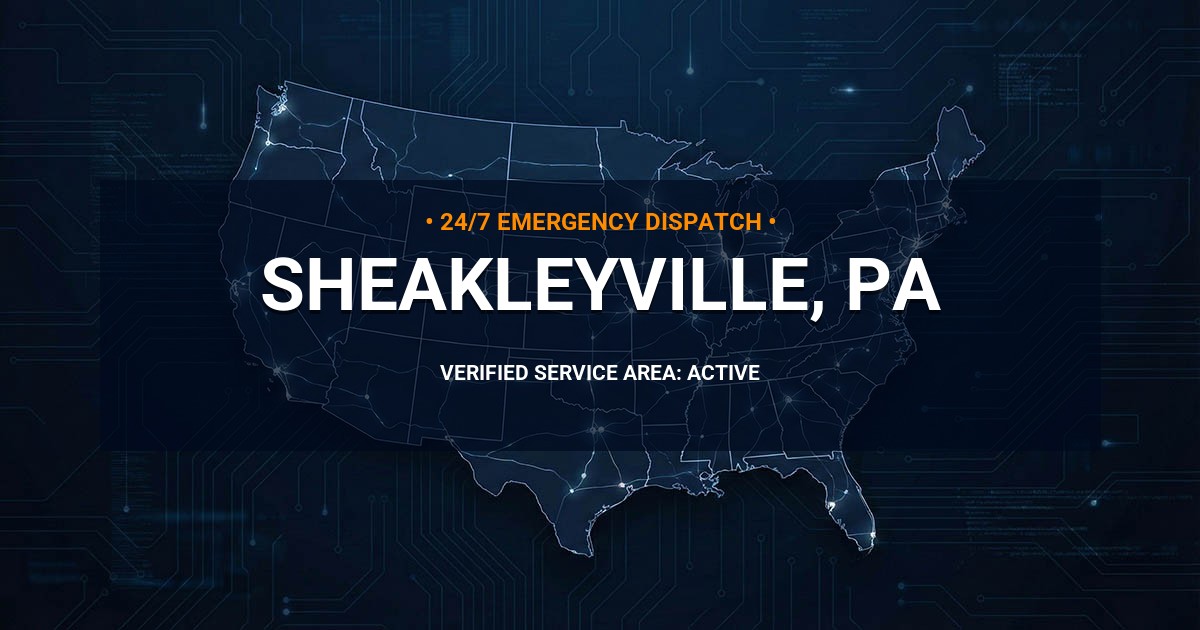 Emergency Plumbing Dispatch Map for Plumbing Services: Sheakleyville, PA