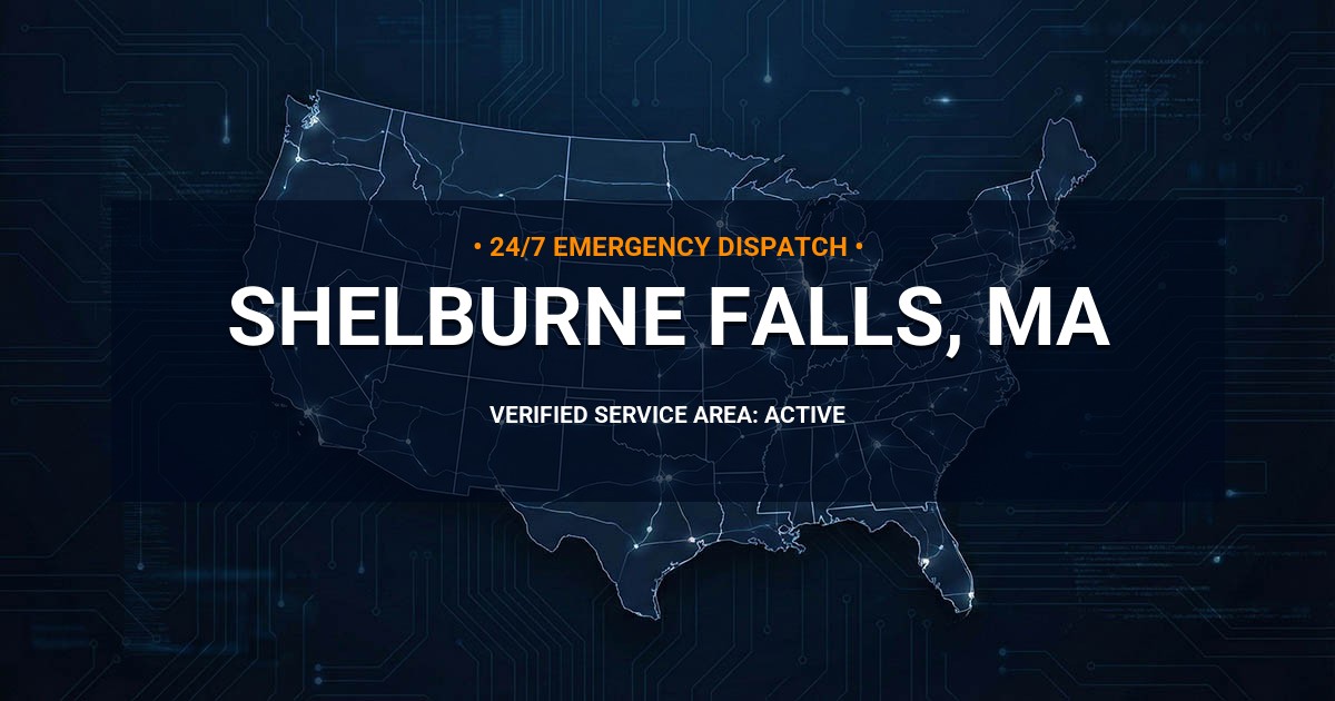 Emergency Plumbing Dispatch Map for Plumbing Services: Shelburne Falls, MA
